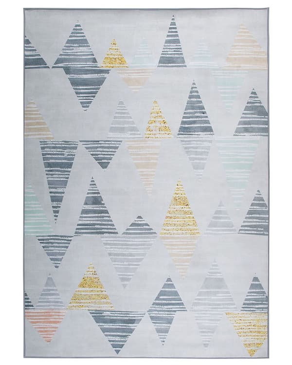 Gulvteppe Flerfarget 160 x 230 cm Polyesterstoff med Geometrisk Mønster Rektangulært