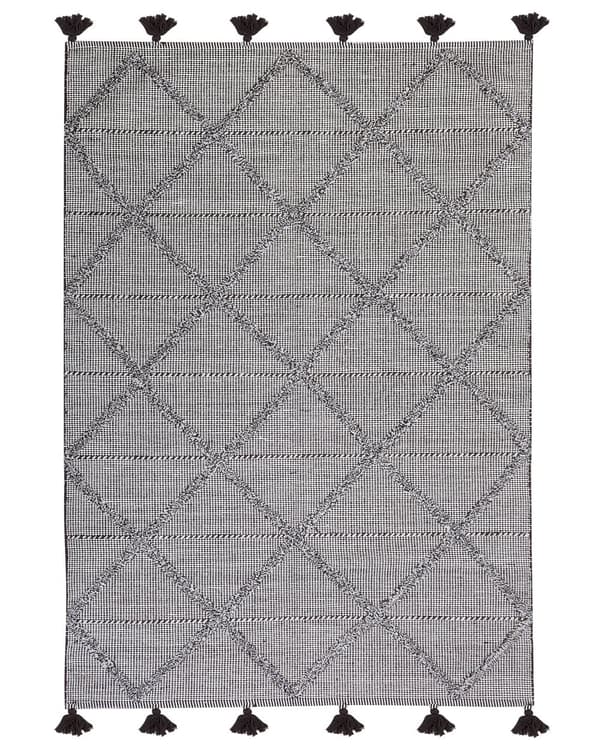 Teppe Brun 140 x 200 cm Geometrisk mønster med dusker Orientalsk