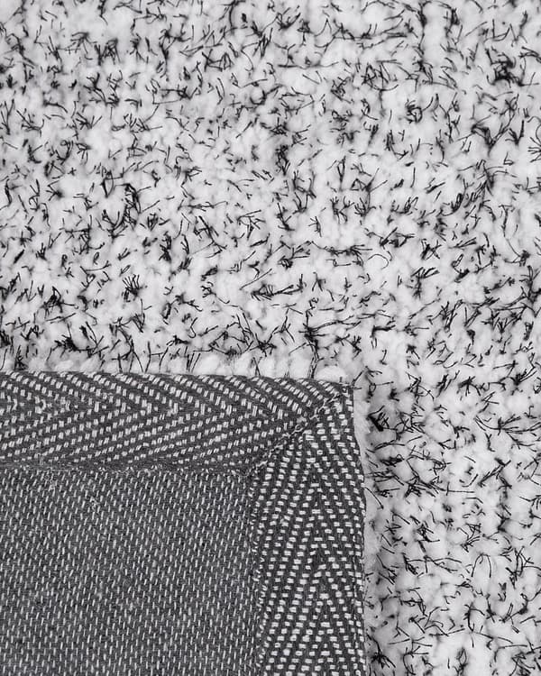 Teppe Svart Hvit Grå Polyester Bomull 80 x 150 cm Shaggy Dekorativt Moderne Tilbehør Innredning