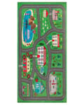 Miniatyrbilde 1 av 6: Teppe Grønt Polyester 80 x 150 cm City Veikart By Tema Gulvlekematte