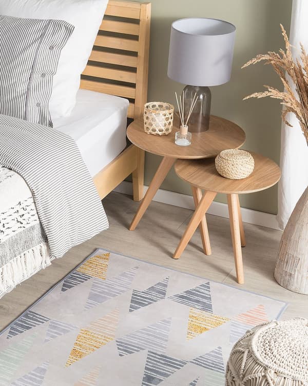 Gulvteppe Flerfarget 80 x 150 cm Polyester Geometrisk mønster Rektangulært