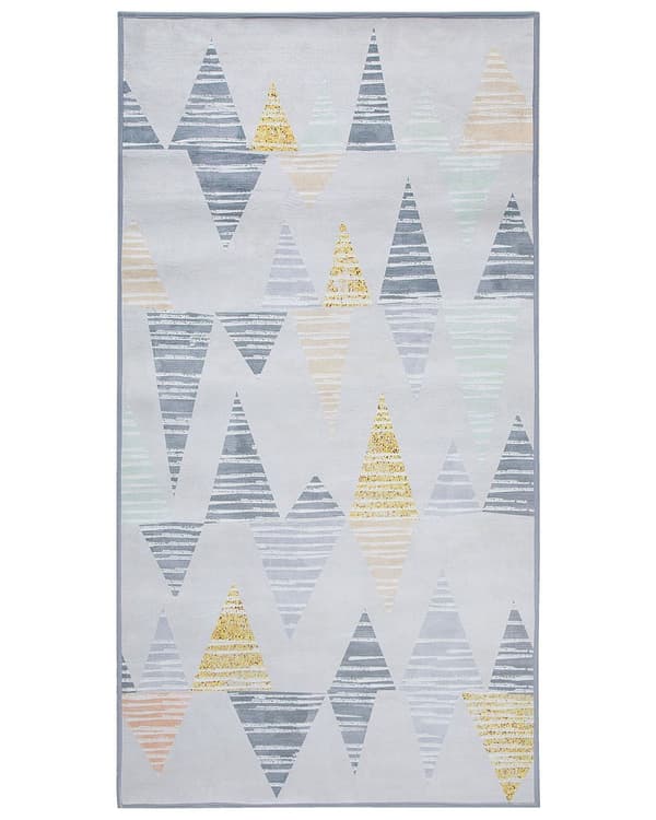 Gulvteppe Flerfarget 80 x 150 cm Polyester Geometrisk mønster Rektangulært