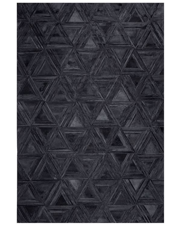 Teppe Svart Kuskinn 230 x 160 cm Mønster Håndlaget Lav luv Moderne