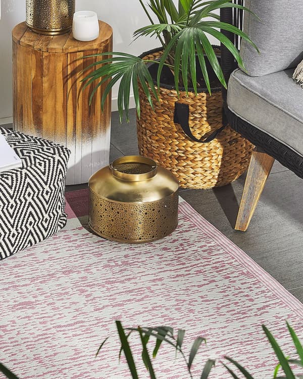 Utendørs Teppe Rosa Syntetisk 120 x 180 cm Miljøvennlig Moderne Minimalistisk