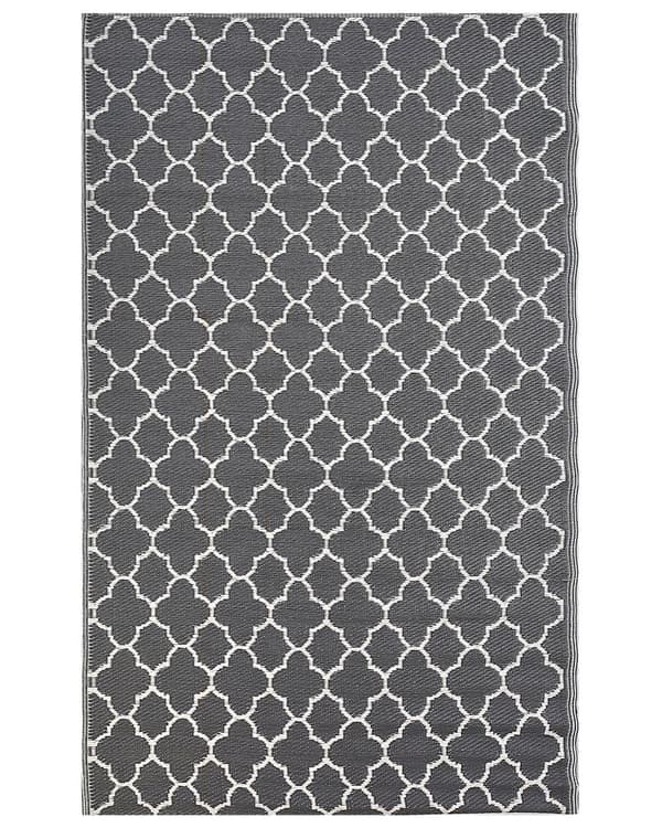 Gulvteppe Grå Syntetisk materiale 120 x 180 cm Firkløvermønster Moderne design Uteteppe Balkong Terrasse