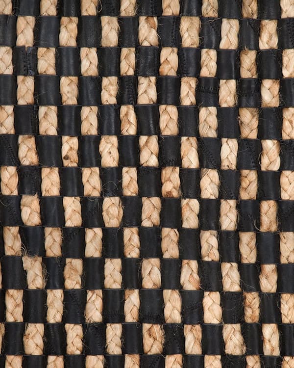 Gulvteppe Svart Beige 140 x 200 cm Geometrisk mønster Retro Jacquard Kuskinn