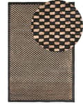 Miniatyrbilde 1 av 6: Gulvteppe Svart Beige 140 x 200 cm Geometrisk mønster Retro Jacquard Kuskinn