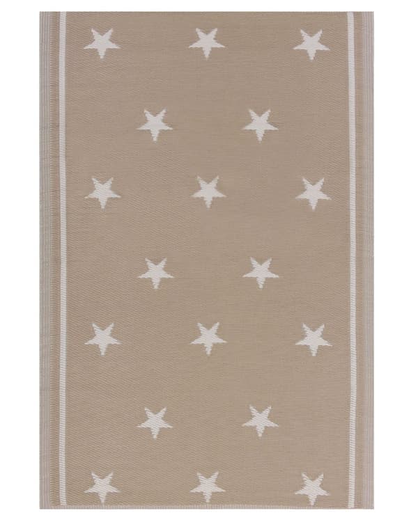Utendørs Teppe Beige Syntetisk 120 x 180 cm Stjernemønster Miljøvennlig Moderne