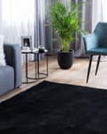 Miniatyrbilde 4 av 7: Teppe Svart Polyester Bomull 200 x 200 cm Shaggy Dekorativt Moderne Tilbehør Innredning