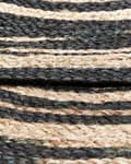 Miniatyrbilde 5 av 6: Gulvteppe Beige Svart Rund 140 cm Boho Rustikk Spiralflettet Jute Soverom Gang