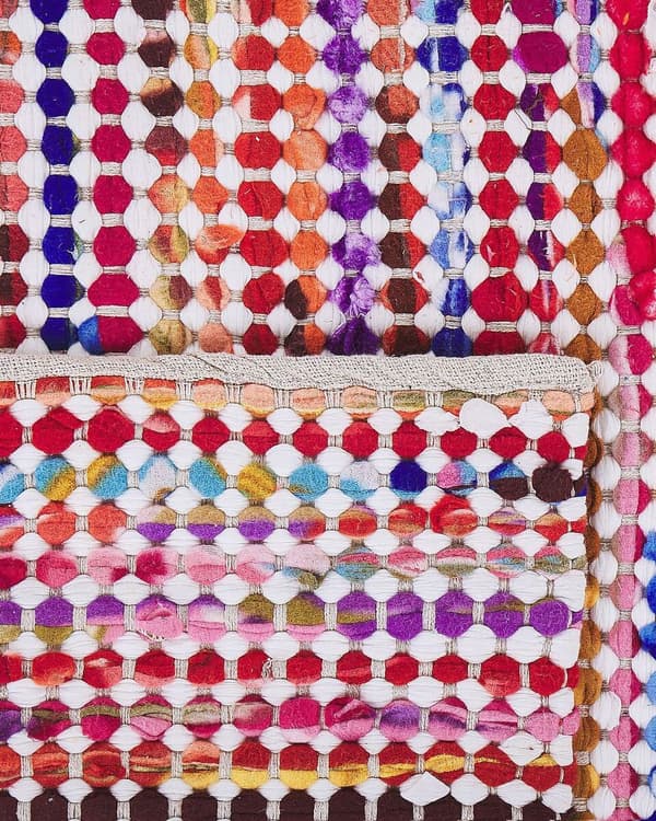 Teppe Flerfarget Polyester Bomull 160 x 230 cm Håndvevd Dekorativt Innredning Tekstil Boho Eklektisk