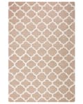 Miniatyrbilde 4 av 6: Teppe Beige Ull 160 x 230 cm Quatrefoil Mønster Håndtuftet Orientalsk Marokkansk Kløver