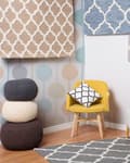 Miniatyrbilde 2 av 6: Teppe Beige Ull 160 x 230 cm Quatrefoil Mønster Håndtuftet Orientalsk Marokkansk Kløver