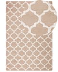 Miniatyrbilde 1 av 6: Teppe Beige Ull 160 x 230 cm Quatrefoil Mønster Håndtuftet Orientalsk Marokkansk Kløver