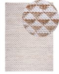 Miniatyrbilde 1 av 6: Teppe Beige Jute- og Bomullsblanding 140 x 200 cm Håndvevd Geometrisk Mønster