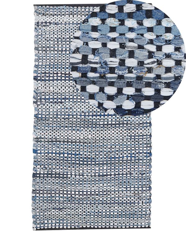 Gulvteppe Flerfarget Bomull 80 x 150 cm Rektangulært Håndvevd Dekorativt Boligtekstil Stue Soverom Boho