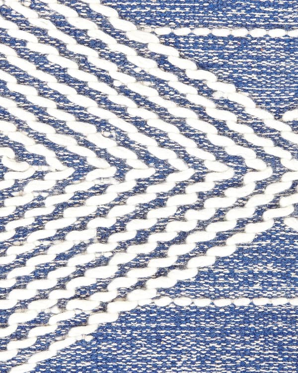 Gulvteppe Lyse Beige Blå Ull Polyester 140 x 200 cm Håndvevd Geometrisk Mønster Boho Stue Soverom