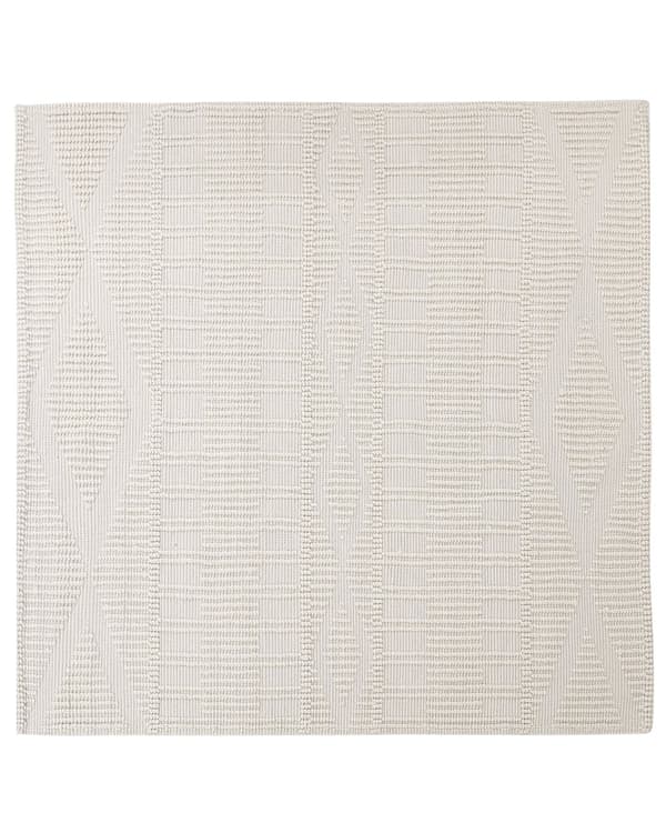 Teppe Beige Ull Polyester 200 x 200 cm Geometrisk mønster Håndvevd Boho Stue Soverom