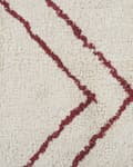Miniatyrbilde 5 av 5: Teppe Hvit Rød Bomull 160 x 230 cm Geometrisk mønster Frynser Orientalsk Boho