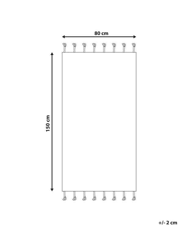 Teppe Hvit Svart Bomull 80 x 150 cm Geometrisk mønster Frynser Orientalsk Moderne Minimalistisk