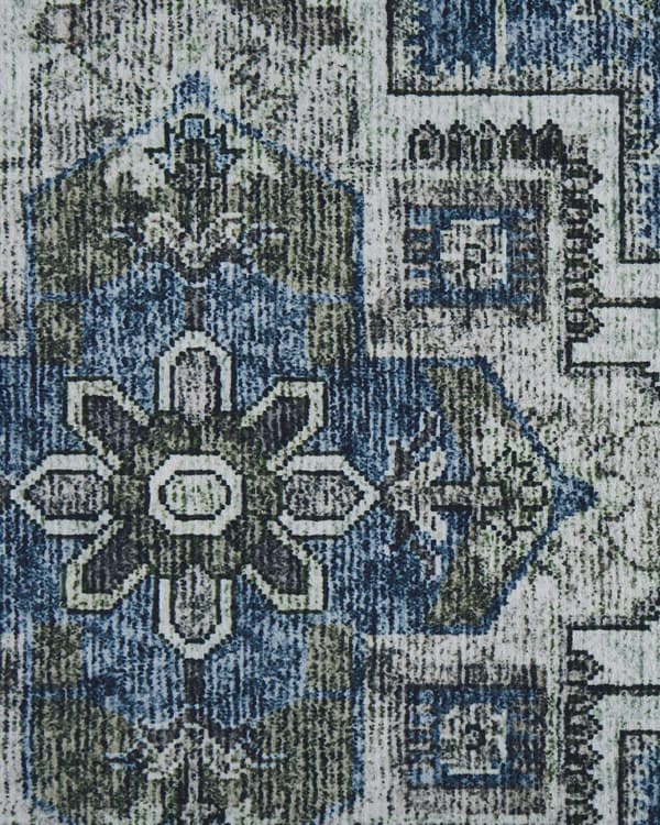 Gulvteppe Grå Blå Polyester 80 x 240 cm Moderne Stue Soverom Dekorasjon Orientalsk