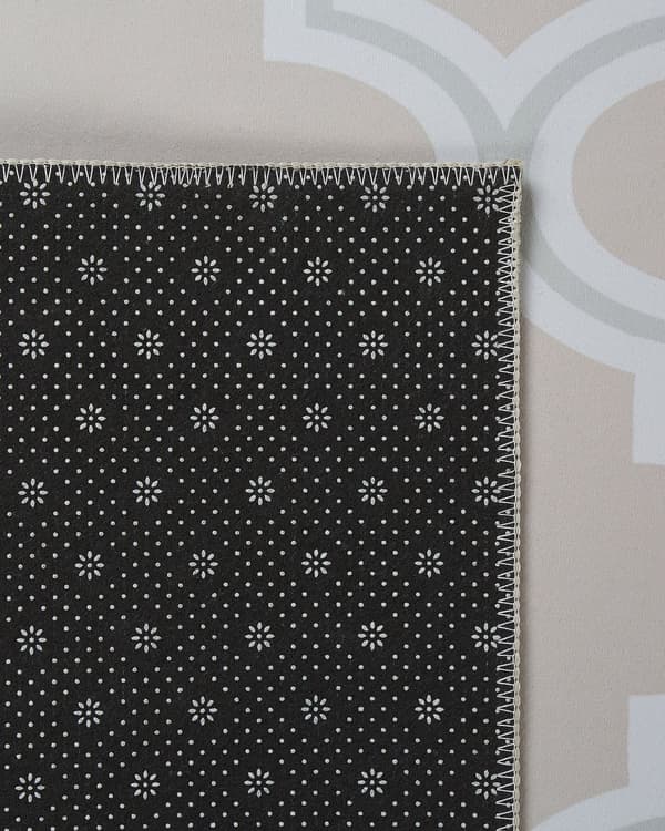 Teppe Beige Polyester 70 x 200 cm Løper Quatrefoil Orientalsk Tilbehør Tekstil Stue Soverom Gang