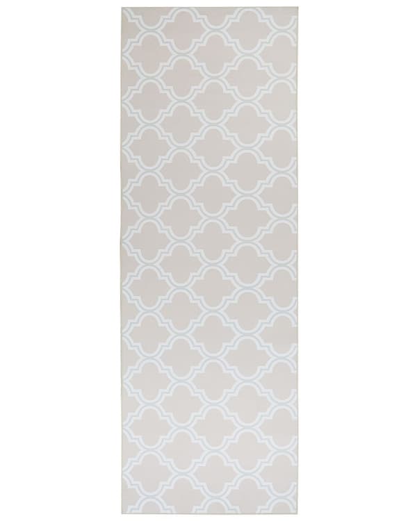 Teppe Beige Polyester 70 x 200 cm Løper Quatrefoil Orientalsk Tilbehør Tekstil Stue Soverom Gang