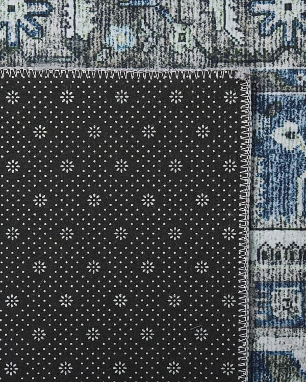 Gulvteppe Grå Blå Polyester 80 x 300 cm Moderne Stue Soverom Dekorasjon Orientalsk