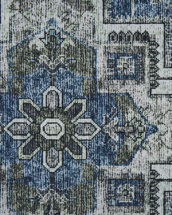 Gulvteppe Grå Blå Polyester 80 x 300 cm Moderne Stue Soverom Dekorasjon Orientalsk