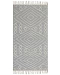 Miniatyrbilde 4 av 6: Teppe Grå Hvit Bomull 80 x 150 cm Frynser Geometrisk mønster Orientalsk Moderne Boho