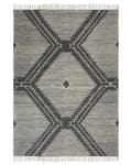 Miniatyrbilde 4 av 6: Teppe Bomull Svart Hvit 140 x 200 cm Frynser Geometrisk mønster Orientalsk Moderne Boho