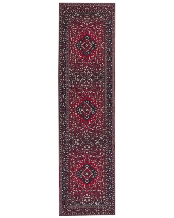 Teppe Rød Polyester 80 x 300 cm Løper Antiskli Orientalsk Gang Kjøkken Dekorativt tilbehør