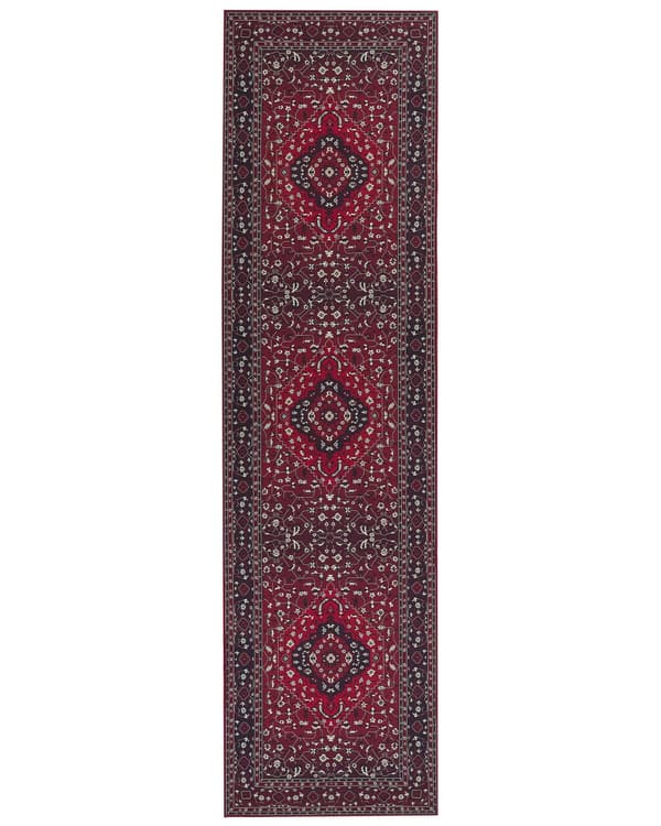Teppe Rød Polyester 80 x 300 cm Løper Antiskli Orientalsk Gang Kjøkken Dekorativt tilbehør