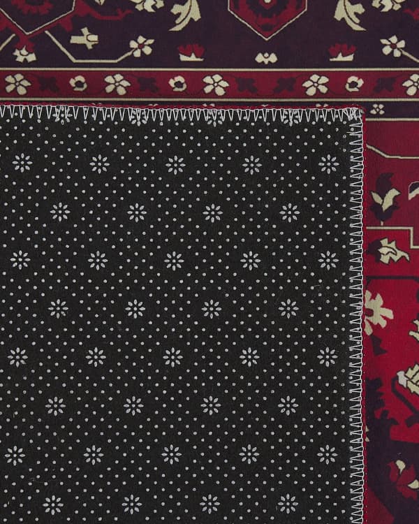Teppe Rød Polyester 80 x 240 cm Løper Antiskli Orientalsk Gang Kjøkken Dekorativt tilbehør