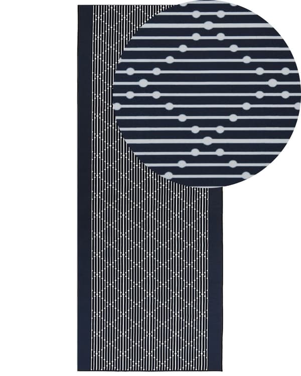 Teppe Marineblå Polyester 80 x 200 cm Løper Geometrisk mønster Stue Soverom Gang Tradisjonell