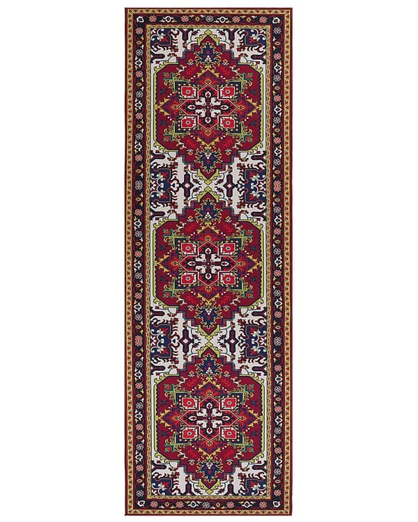 Teppe Rød Polyester 80 x 240 cm Løper Orientalsk Vintage Gang Stue Soverom