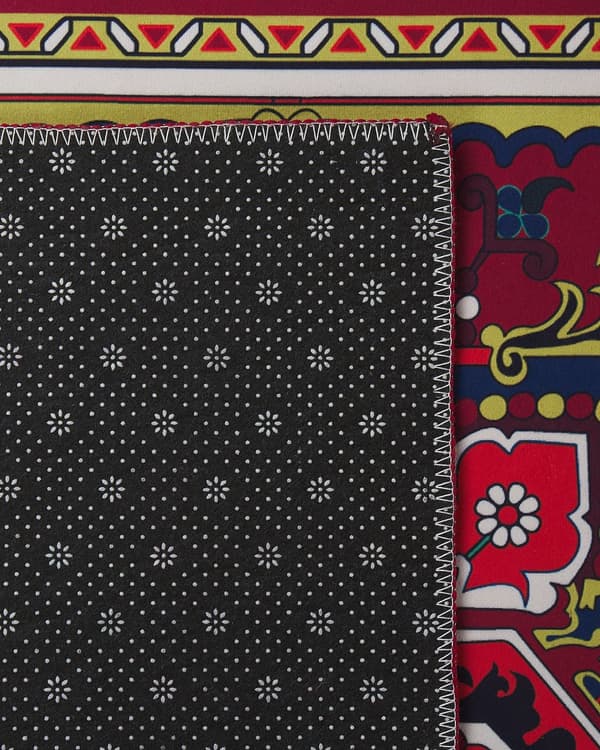 Teppe Rød Polyester 80 x 240 cm Løper Orientalsk Vintage Gang Stue Soverom
