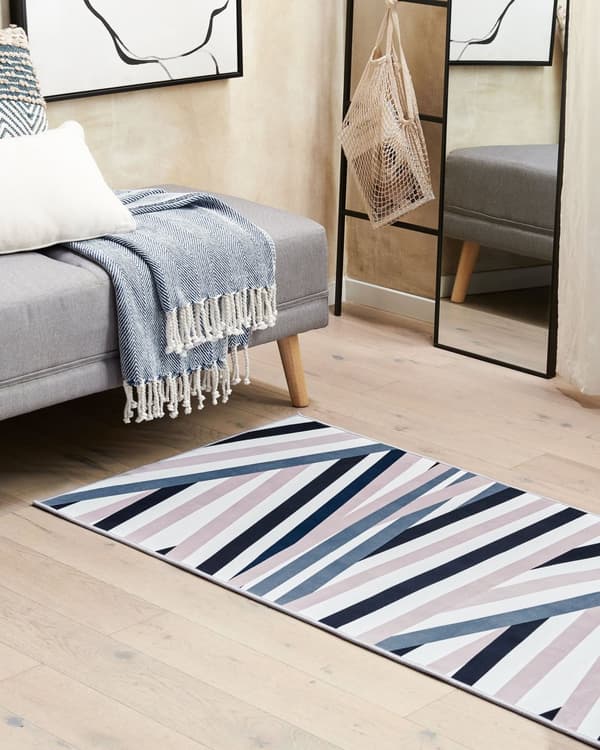 Gulvteppe Flerfarget Polyester 80 x 200 cm Geometrisk mønster Stue Soverom Moderne Gang