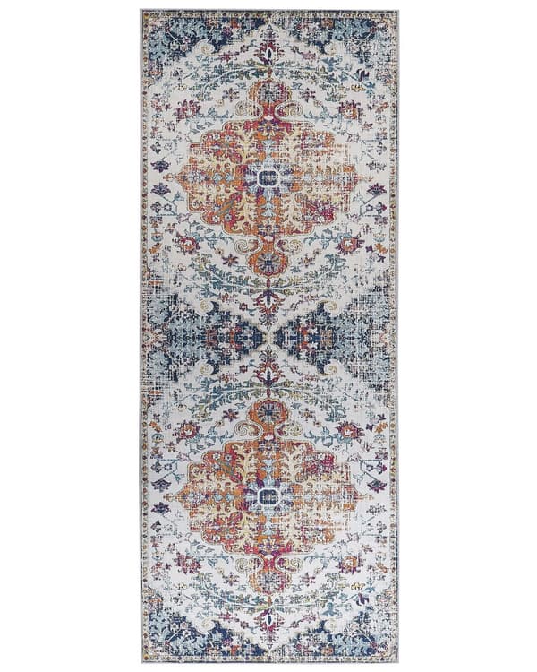 Teppe Flerfarget Polyester 80 x 200 cm Løper Distressed Orientalsk Vintage Stue Soverom Gang