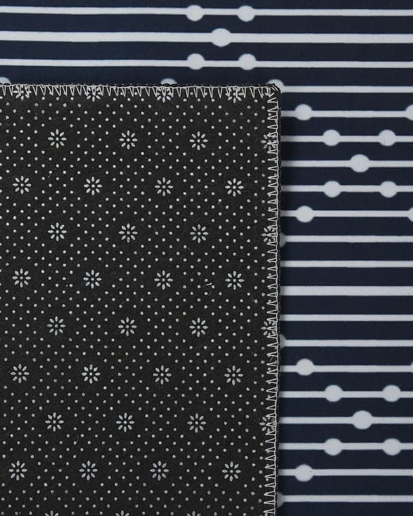 Teppe Marineblå Polyester 60 x 200 cm Løper Geometrisk mønster Stue Soverom Gang Tradisjonell