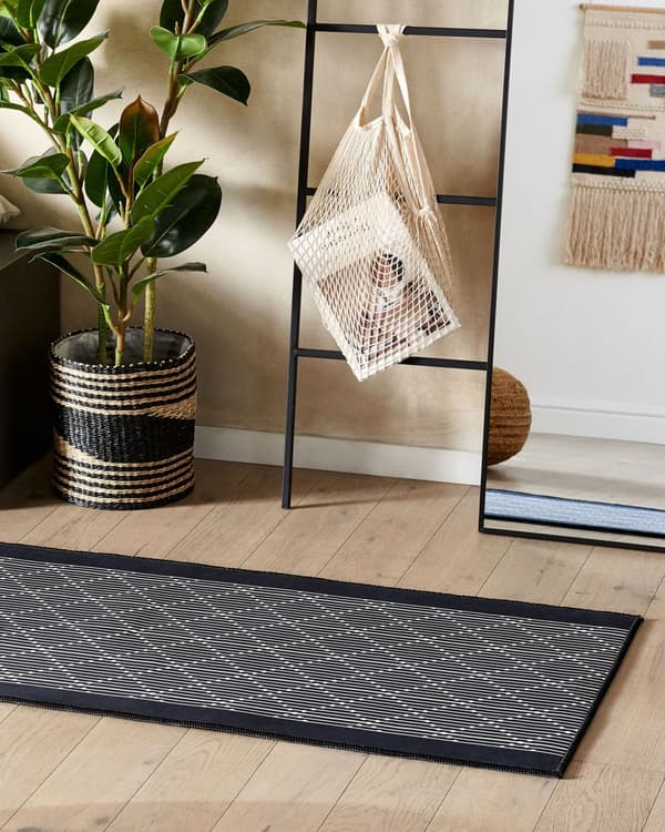 Teppe Marineblå Polyester 60 x 200 cm Løper Geometrisk mønster Stue Soverom Gang Tradisjonell