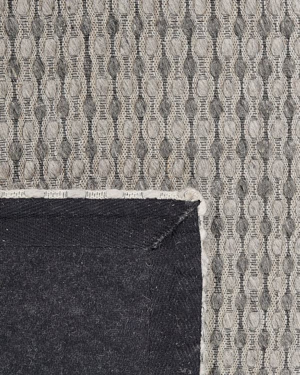 Teppe Blågrå Ull Polyester og Filt 80 x 150 cm Rektangulært Jacquardvevd Stripete Mønster Soverom Inngangsparti Moderne Interiørdesign Tilbehør