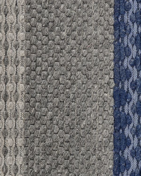 Teppe Blågrå Ull Polyester og Filt 80 x 150 cm Rektangulært Jacquardvevd Stripete Mønster Soverom Inngangsparti Moderne Interiørdesign Tilbehør
