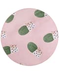 Miniatyrbilde 1 av 6: Teppe Rosa Grønn Polyester Rund 120 x 120 cm Kaktusmønster Barnehage Soverom