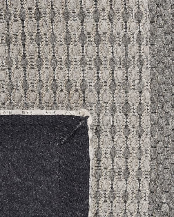Teppe Blågrå Ull Polyester og Filt 160 x 220 cm Rektangulært Jacquardvevd Stripete Mønster Soverom Inngangsparti Moderne Interiørdesign Tilbehør