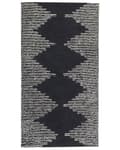 Miniatyrbilde 1 av 5: Bomullsteppe Teppe Svart Hvit Bomull 80 x 150 cm Skandinavisk Geometrisk Retro Mønster