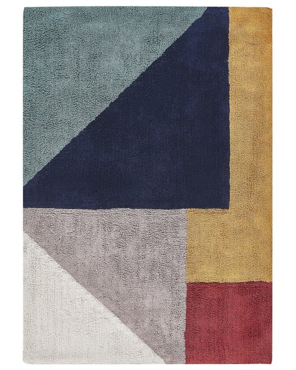 Bomullsteppe Teppe Flerfarget Bomull 160 x 230 cm Skandinavisk Geometrisk Retro Mønster