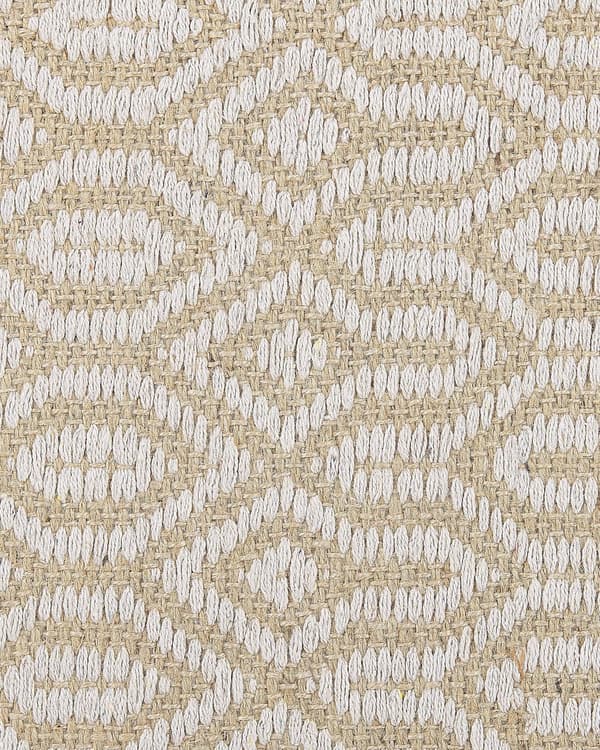 Teppe i beige jute og bomull 140 x 200 cm med frynser Håndvevd Boho Stue Soverom