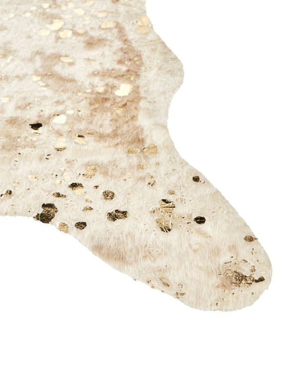 Kunstig skinnteppe Beige Gull imitert kuskinn 150 x 200 cm Moderne Rustikk Teppe