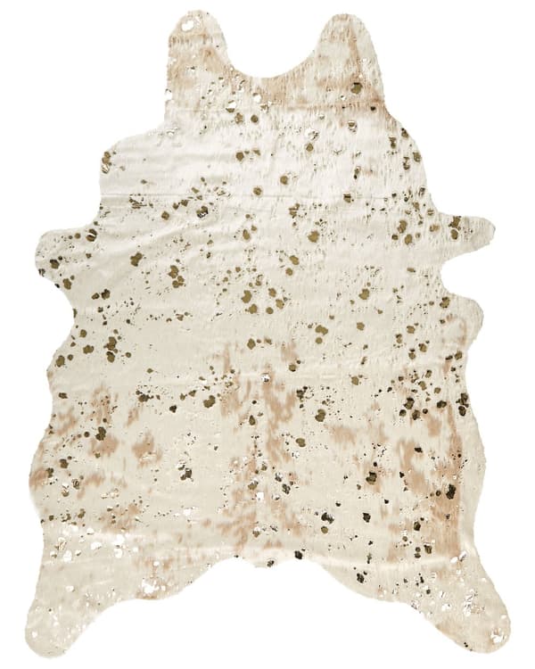 Kunstig skinnteppe Beige Gull imitert kuskinn 150 x 200 cm Moderne Rustikk Teppe